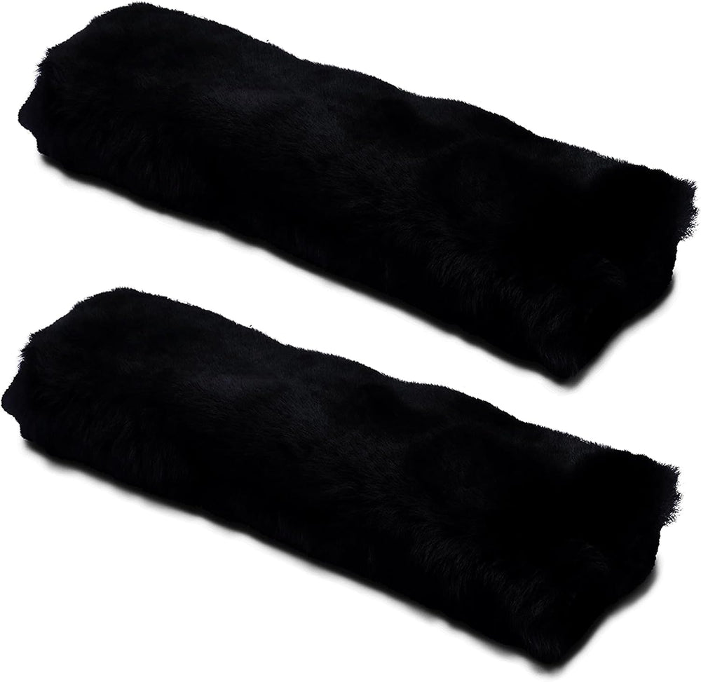 Andalus Brands genuine sheepskin seatbelt cover black 2-pack cushions shoulders on long drives