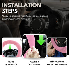 Andalus Brands womens car accessory pink steering wheel cover enhances interior style