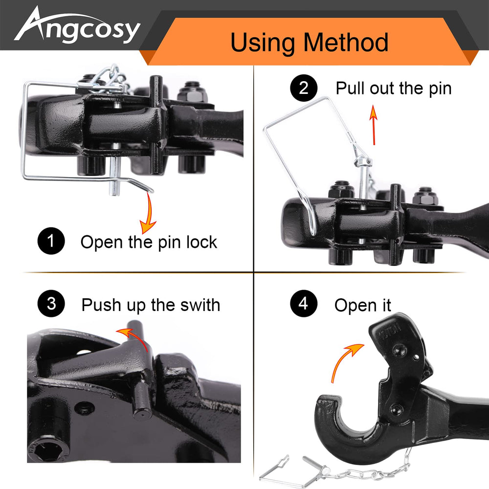 ANGCOSY top locking pin prevents loss during use.