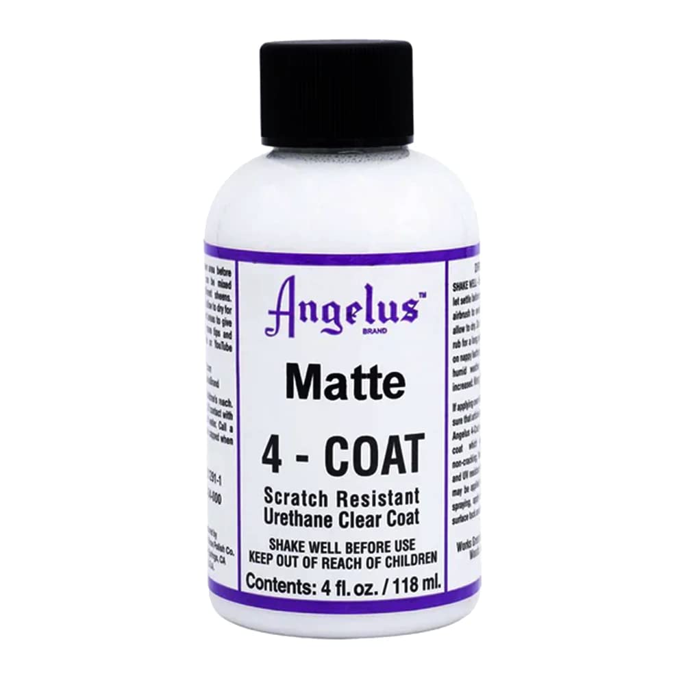 Angelus 4-Coat Finisher matte swatch demonstrating durable, flexible clear coat.