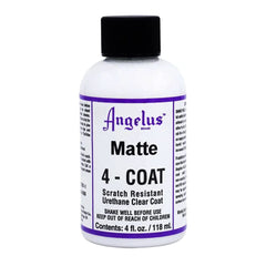 Angelus 4-Coat Finisher matte swatch demonstrating durable, flexible clear coat.