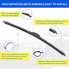 ANIKLUIM 17 inch front passenger blade in use for crisp windshield clarity