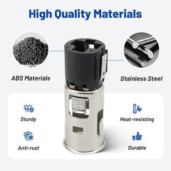 Anina ABS-aluminum receptacle construction for reliable performance