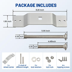 Anina lock nuts and washers prevent loosening during travel.