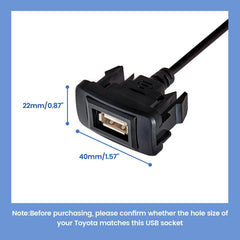 Anina USB extension 25 cm enables flexible placement for reachable charging on the road.