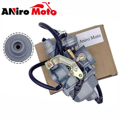Aniro Moto carburetor for Honda TRX TE, side angle, sturdy build.
