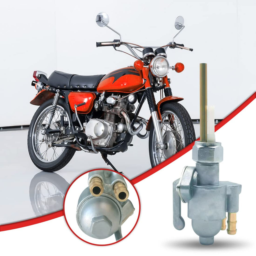 Aniro Moto brass-screen petcock image highlights sediment prevention and overflow filtration