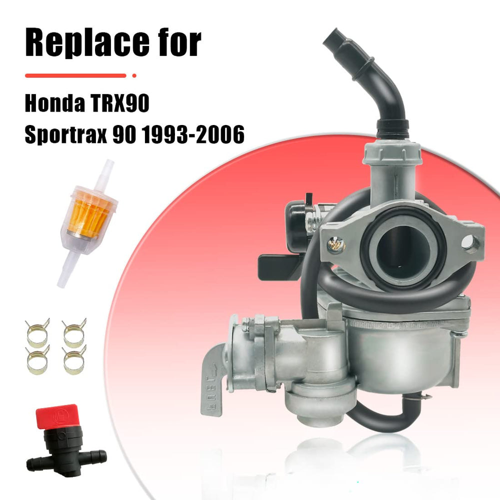Aniro Moto TRX90 carburetor with fuel line and clamps for secure fit.