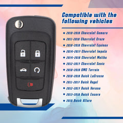 Aniterbo Chevrolet Cruze 5-button keyfob for quick lock and unlock.