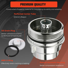 Anleecap OEM-fit oil filter housing cap for Toyota and Lexus.