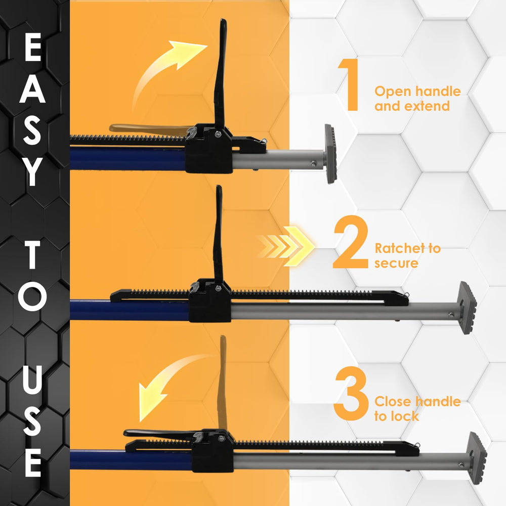 Track adjustment lever on ANLU LOAD cargo bar for quick length changes