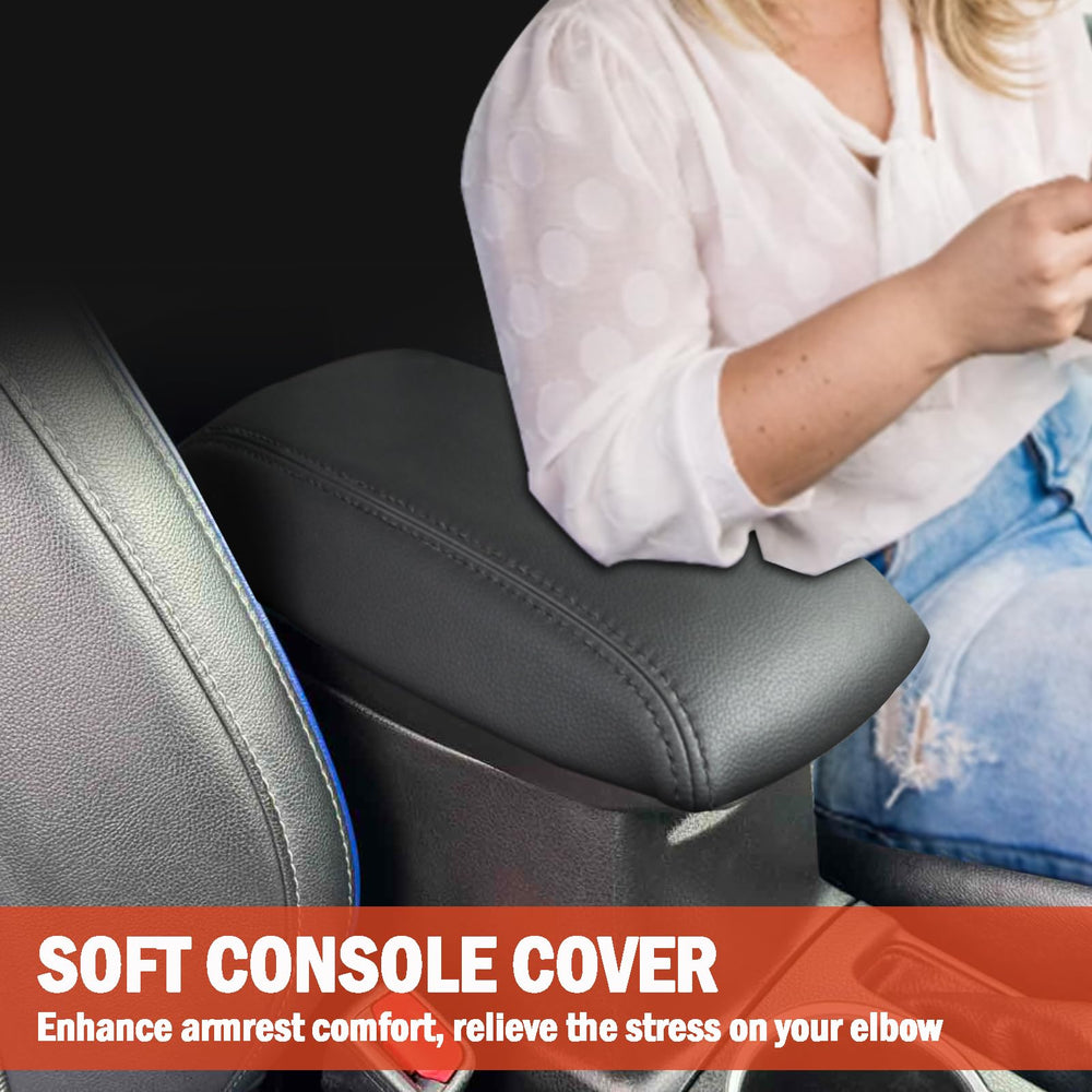 ANMOSVO non-slip backing on Altima center console cover during long drives.