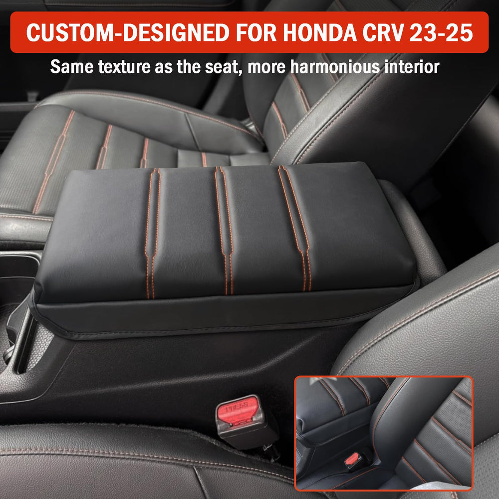 ANMOSVO CR-V armrest cushion with elastic straps stays in place during drives.