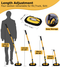 anngrowy telescopic long-handle extension offers versatile lengths for different cleaning heights.