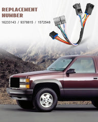 ANODZU 16233143 AC heater harness dash install shows dash-mount compatibility.