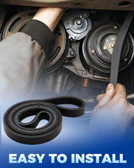 ANODZU EPDM belt close-up illustrating high-mileage durability and minimal stretch