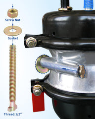ANODZU galvanized finish protects brake bolts in harsh highway conditions.