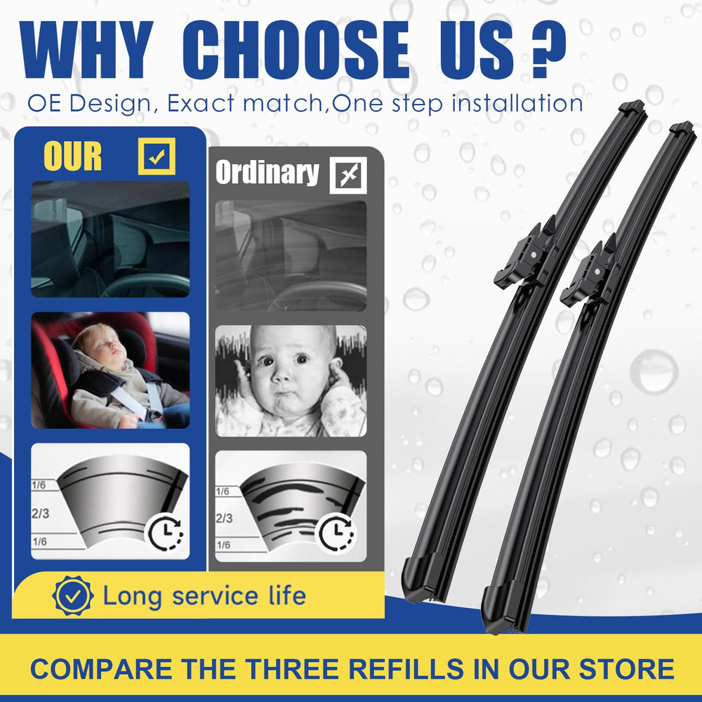 ANRDDO wipers for BMW M5/M6, 24/23 inch blades for smooth, even wiping
