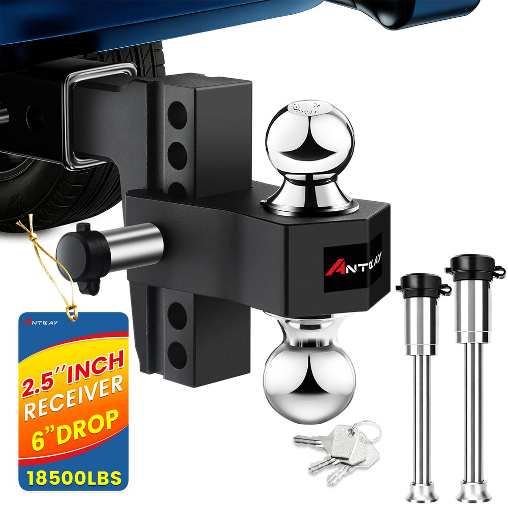 ANTbay adjustable trailer hitch in 2.5-inch receiver with 6-inch drop for flexible towing