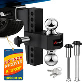 ANTbay adjustable trailer hitch installed in a 2.5-inch receiver for flexible towing options.