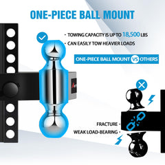 ANTbay aluminum hitch body with black powder coating for durability.
