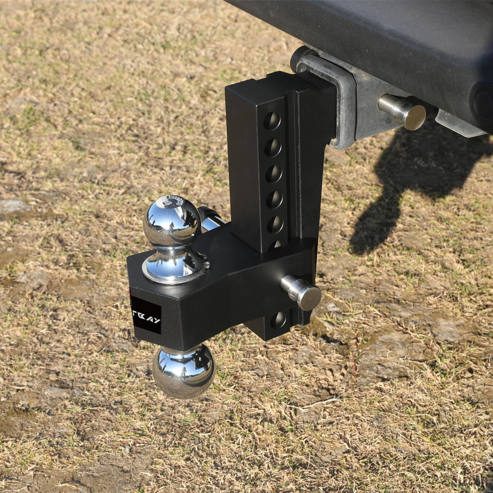 ANTbay hitch installed on a truck demonstrates easy, adjustable height alignment