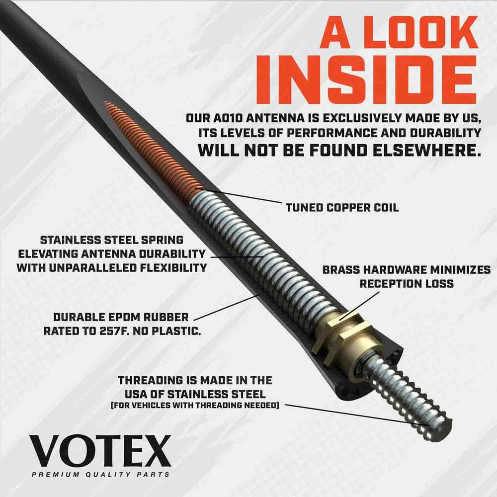 AntennaMastsRus stainless steel threading ensures a durable base connection.