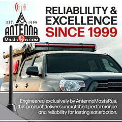 AntennaMastsRus 6-3-4 inch antenna with copper coil improves reception for Tacoma.