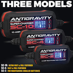 Antigravity Super-Charger supports lithium and lead-acid chemistries for versatile charging.