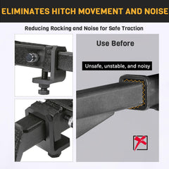 Antivanl quick-install hitch tightener shown for fast, secure setup
