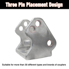 Antivanl trailer hitch lock with three-pin design for wider compatibility.