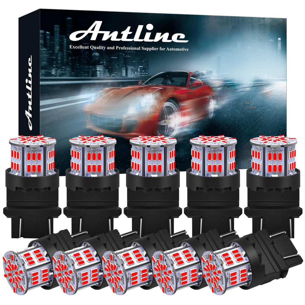 Antline red LED bulbs, front view, bright 3W, energy-efficient replacement.