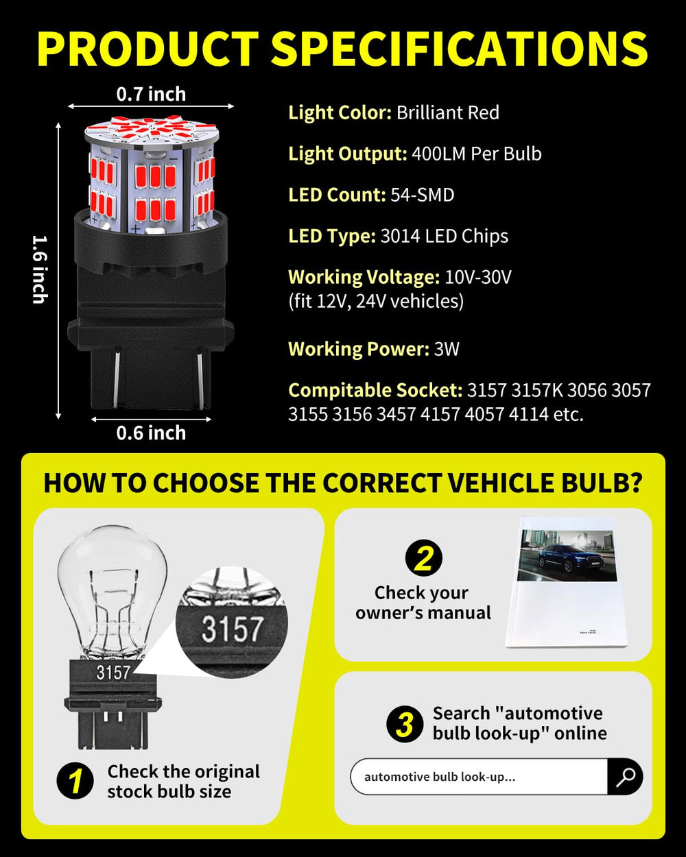 Antline packaging, ready-to-install 10-pack LED bulbs for various 12V-24V applications.