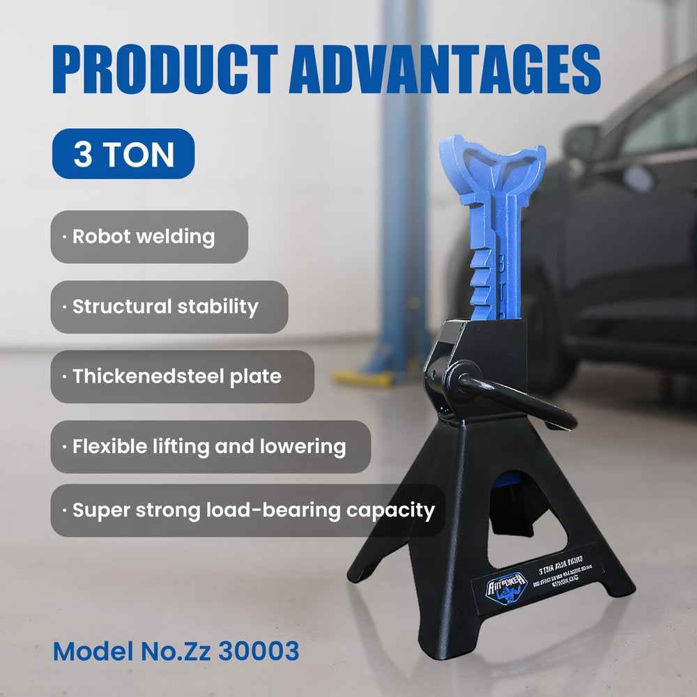 ANTPOWER jack stand wide base improves stability on uneven floors