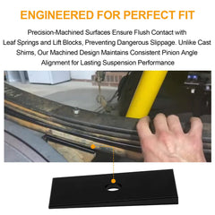 Antrys shim installation on leaf spring and lift block