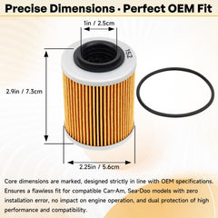 Close-up of ANWTOTU 0800-011300 oil filter showing tight-fit design.