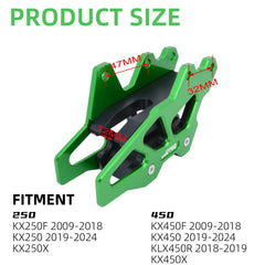 Close-up of AnXin KX250F chain guide guard showing precise CNC finish