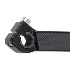 AnXin dirt bike gear shifter closeup reveals precise CNC craftsmanship.
