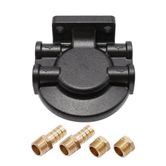 Anxingo fuel water separator bracket front view with 3/8 inch NPT ports for reliable fuel flow