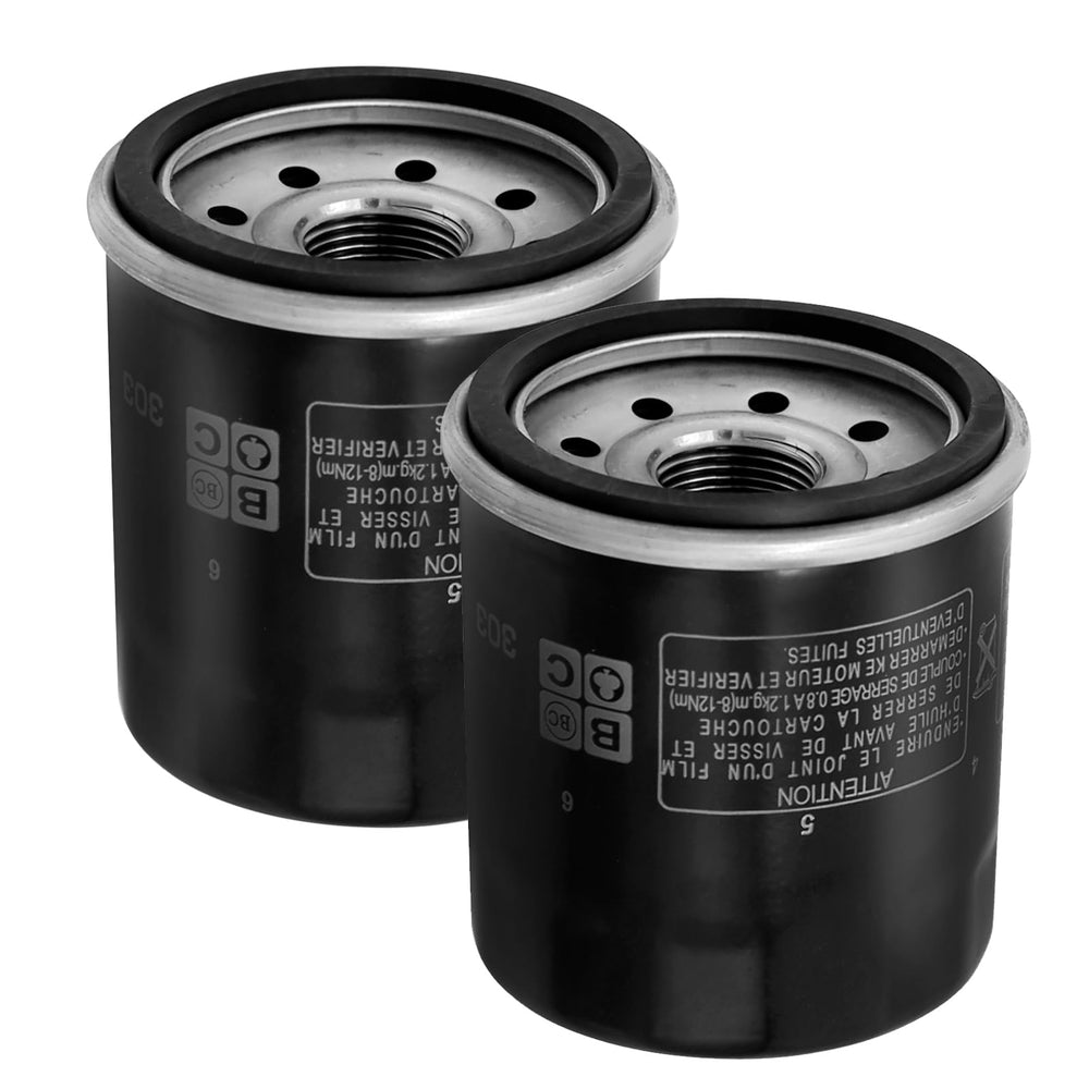 Anxingo Yamaha oil filter front view, two-pack ready for quick replacement.