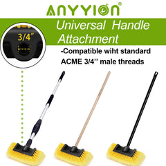 Anyyion exterior cleaning brush showing 10-inch dimensions for reach and balance.