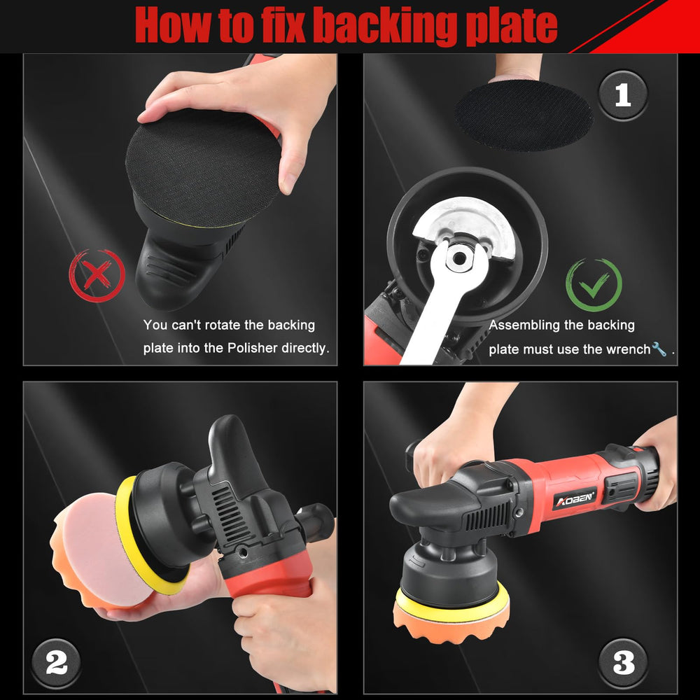 AOBEN Buffer Polisher uses random orbit motion for safe results
