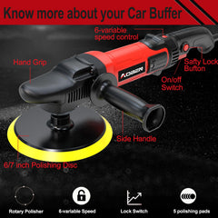 AOBEN buffer polisher with side handle for ergonomic grip.