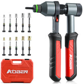 AOBEN rivet nut tool kit open with mandrels and rivnuts for fast on-site fastening.