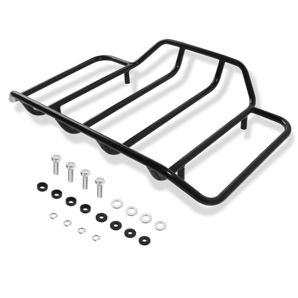 Aochuang trunk tour pack mounted on Harley Electra Glide top mount for secure cargo