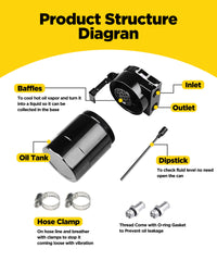 AOCISKA 300ml capacity oil reservoir keeps capture effective with compact size.