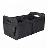 AOKJOY trunk organizer left-side view showing durable fabric and organized storage.