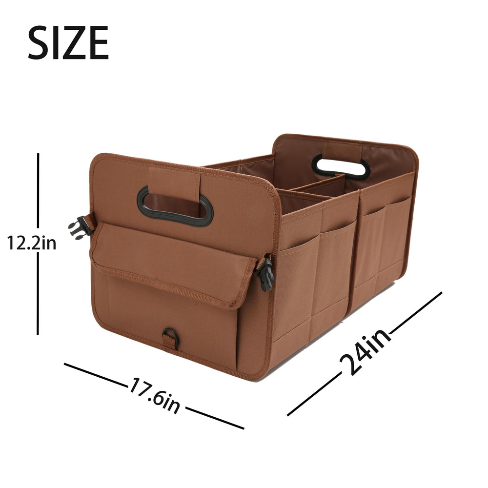AOKJOY trunk organizer with non-slip straps securing cargo during drives