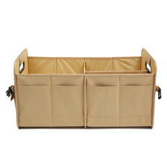 AOKJOY trunk organizer non-slip strap system stabilizes cargo while driving.