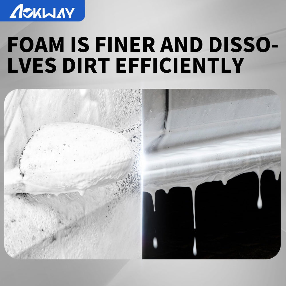 Aokway foam sprayer visible spray effect shows real-time coverage